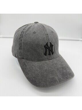 MLB Major League Baseball New York Yankee Gray Washed Cap Hat Korea Version OSFA